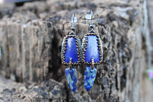 Beautiful Trapezoid Lapis Lazuli Earrings