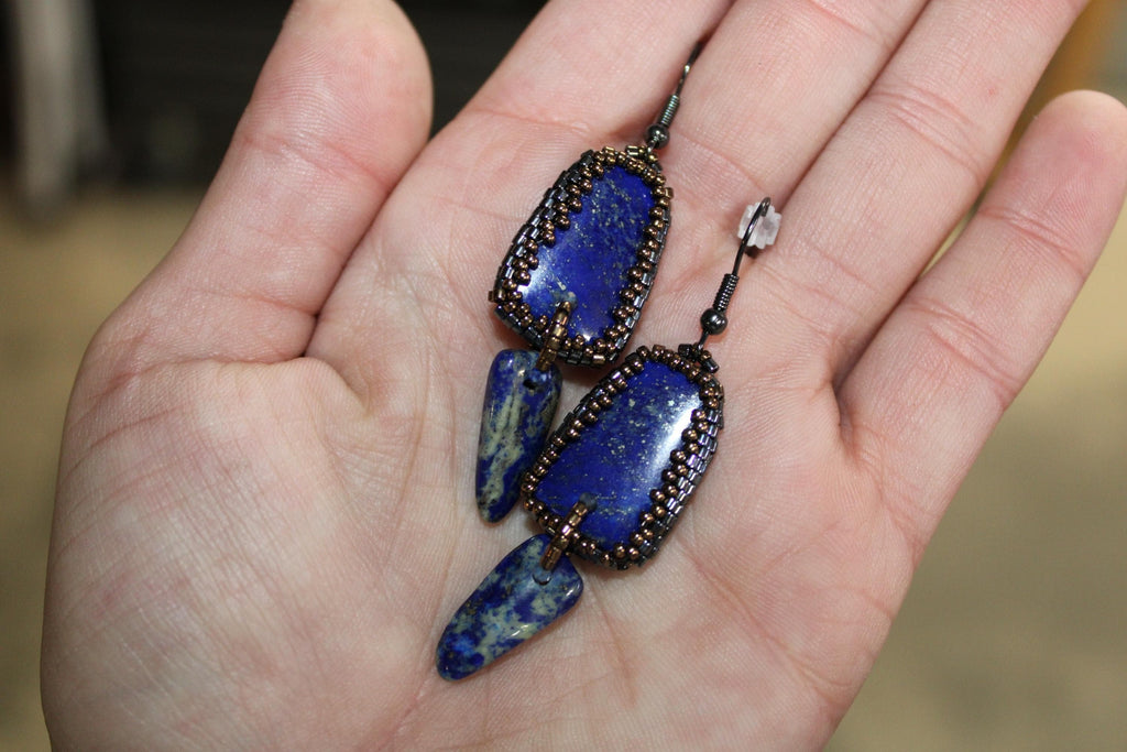 Beautiful Trapezoid Lapis Lazuli Earrings