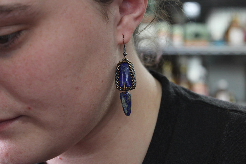 Beautiful Trapezoid Lapis Lazuli Earrings