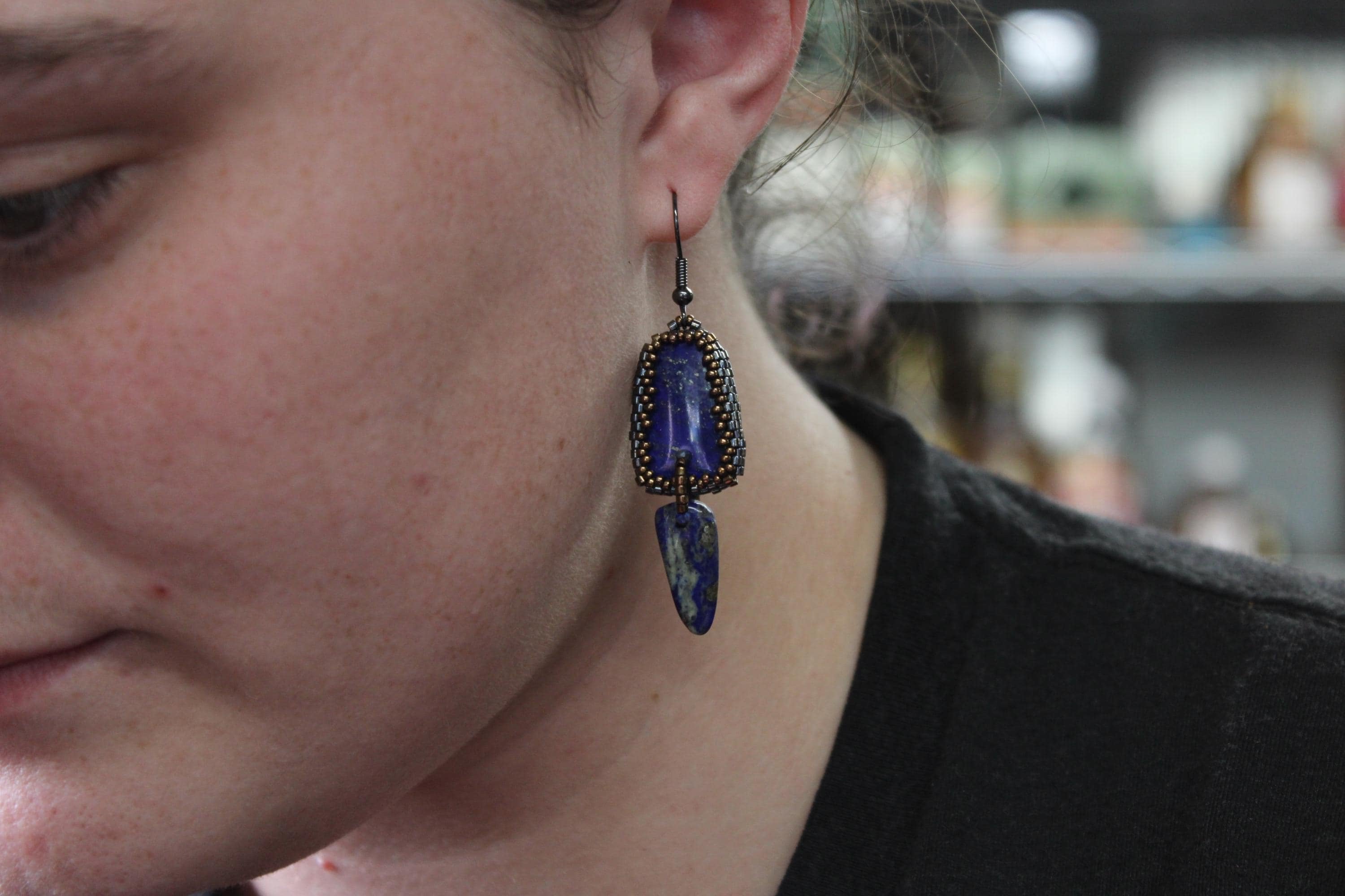 Beautiful Trapezoid Lapis Lazuli Earrings
