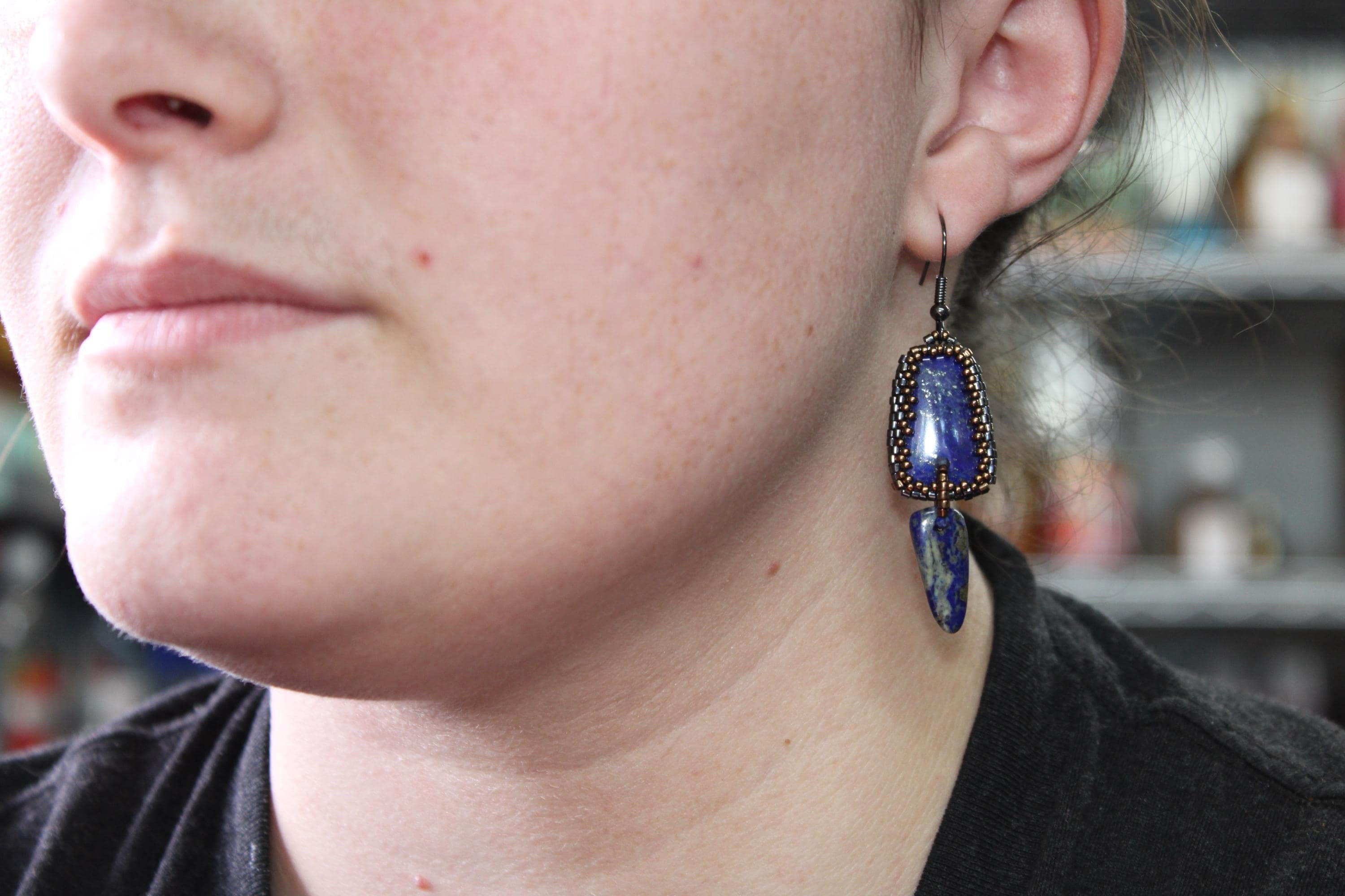 Beautiful Trapezoid Lapis Lazuli Earrings
