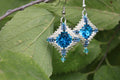 Silver Blue Chaton Earrings